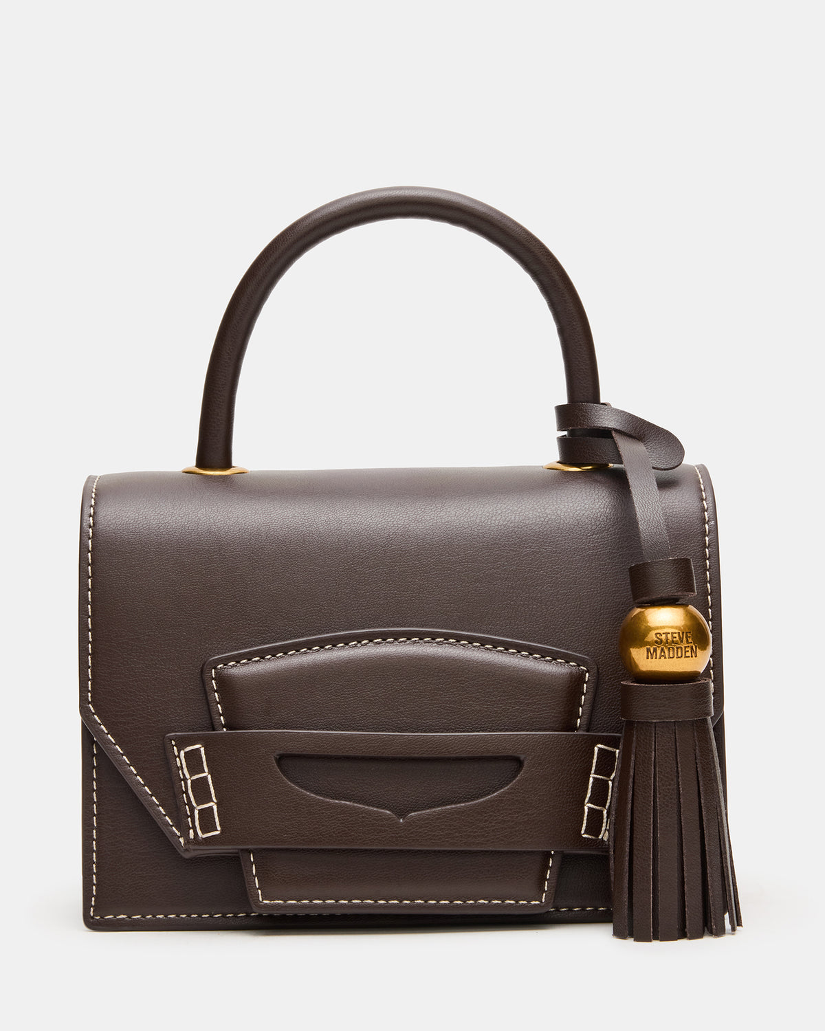 PREPPY Bag Brown Structured Top-Handle Penny Loafer Crossbody Handbag