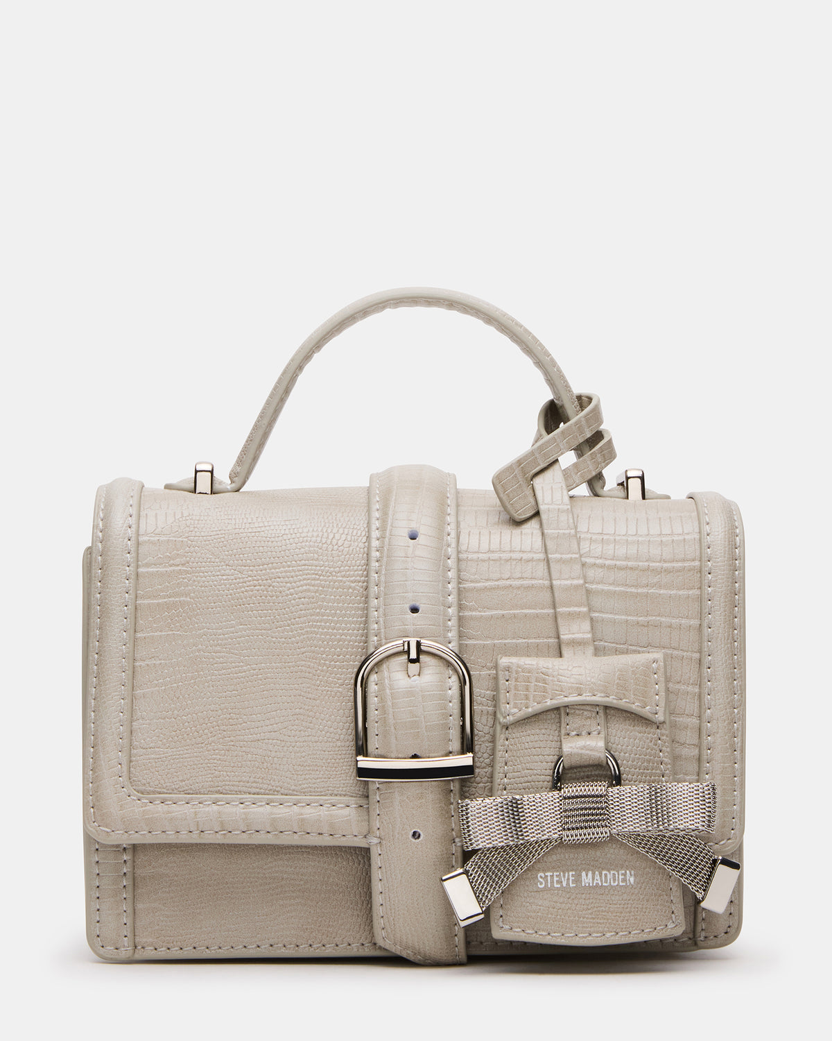 CLARK Bag Light Grey Structured Top-Handle Mini Handbag