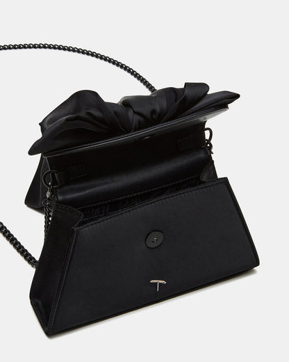 COSETTE Bag Black Satin Beaded Top-Handle Mini Handbag