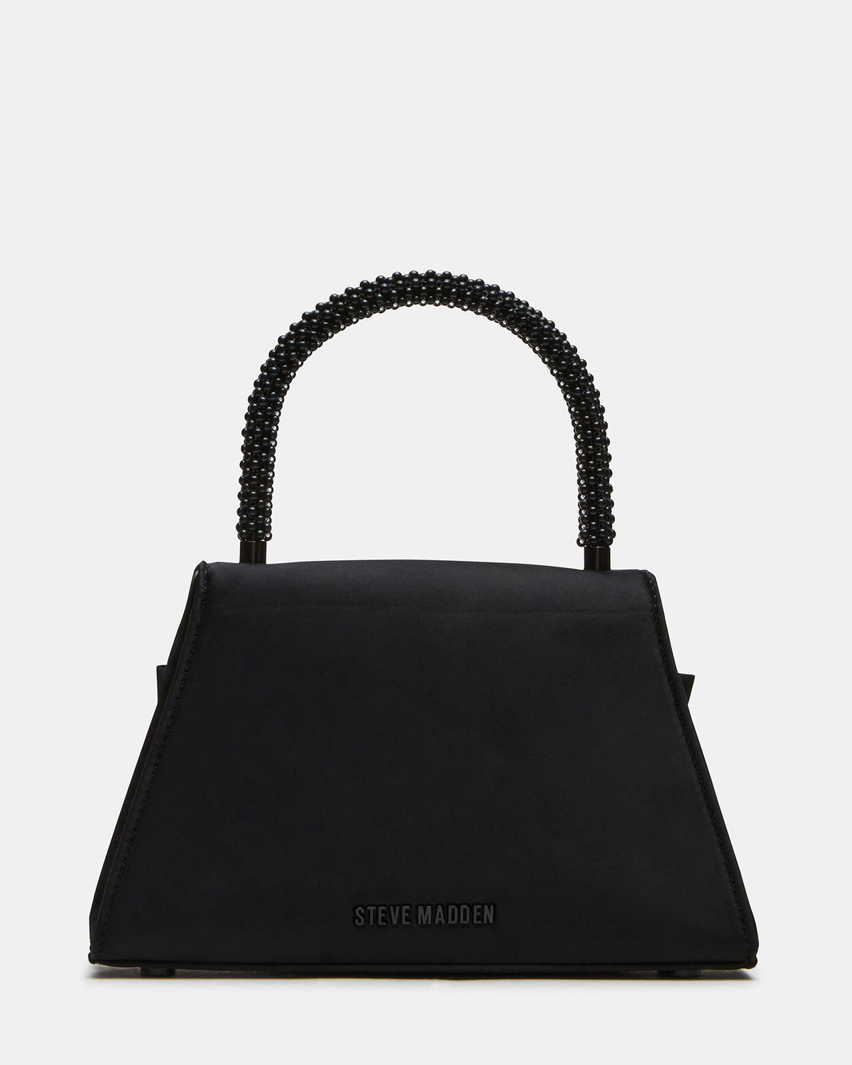 COSETTE Bag Black Satin Beaded Top-Handle Mini Handbag