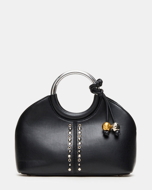 GEENA Embellished Bag Black Ring Top-Handle Crossbody Handbag