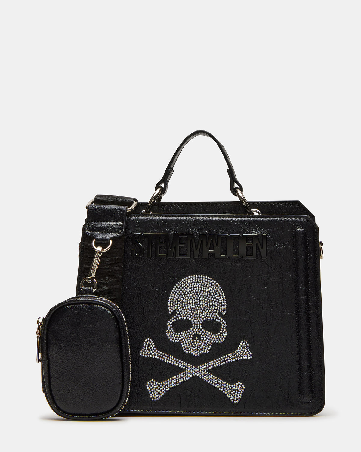 EVELYN Skull Bag Black Top Handle Crossbody Bag