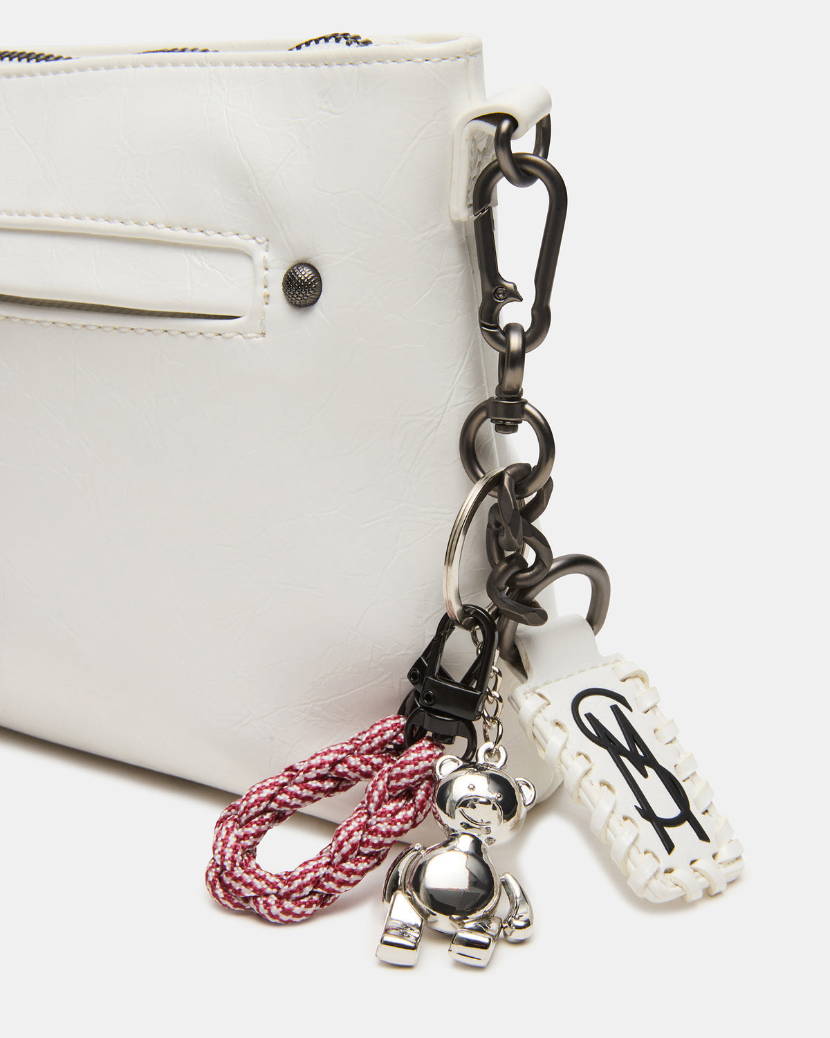 JONY Bag White Top-Zipper Crossbody Handbag