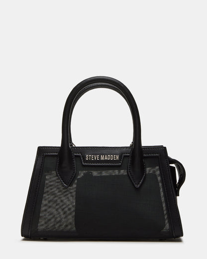 PEACHY Black Women's Mini Top-Handle Mesh Handbag