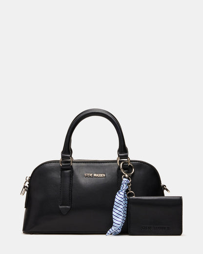 CALLY Bag Black Dome Satchel Top-Handle Crossbody Women's Handbag