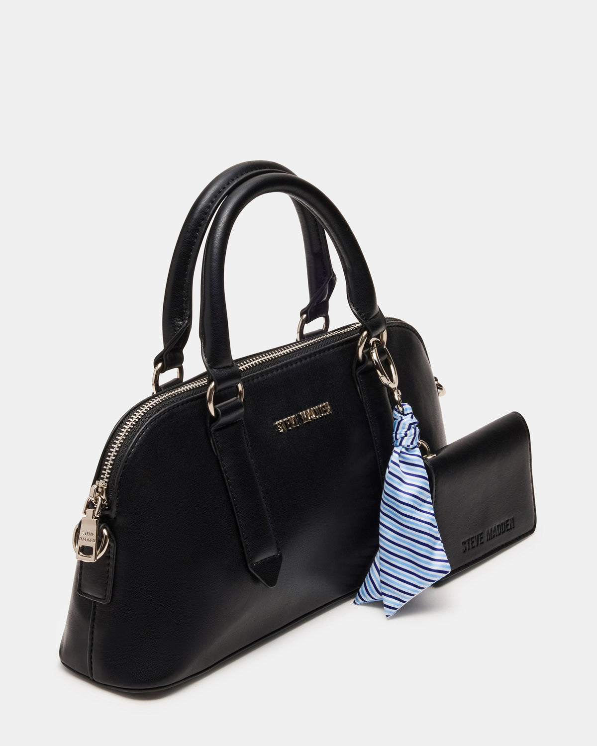 CALLY Bag Black Dome Satchel Top-Handle Crossbody Women's Handbag