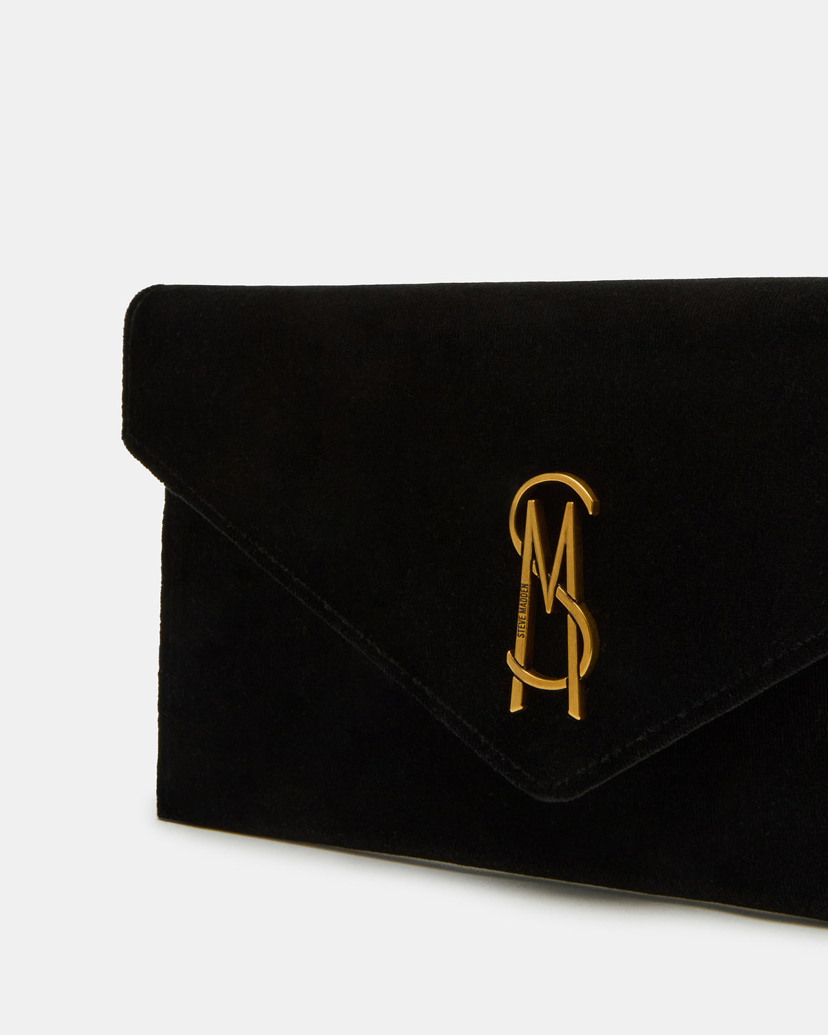 SMOOTH Bag Black Velvet Envelope Logo Crossbody Clutch Handbag