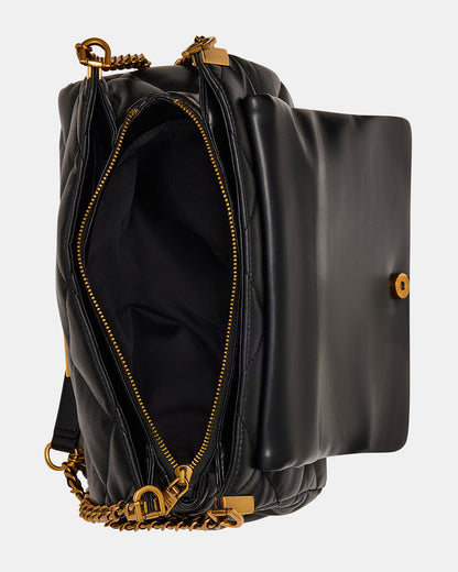 COLETTE Bag Black/Gold Quilted Chain Shoulder Handbag