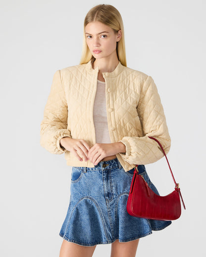 SMITH Bag Red Eel Asymmetric Shoulder Handbag