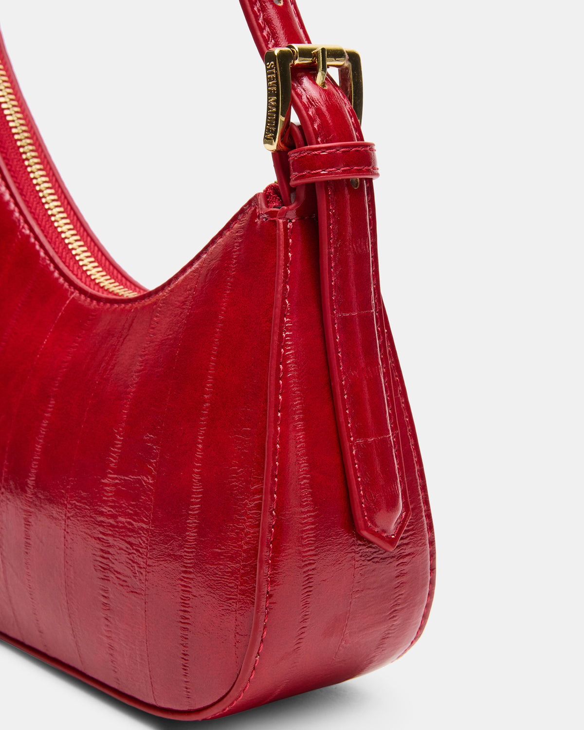SMITH Bag Red Eel Asymmetric Shoulder Handbag