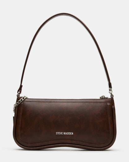 ANGEL Bag Brown Distressed Top-Zipper Structured Shoulder Strap Handbag