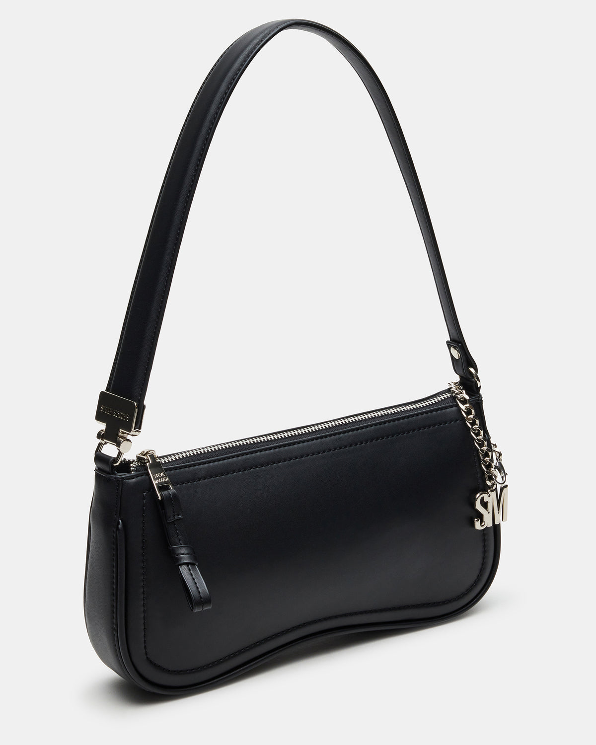 ANGEL Bag Black Top-Zipper Structured Shoulder Strap Handbag