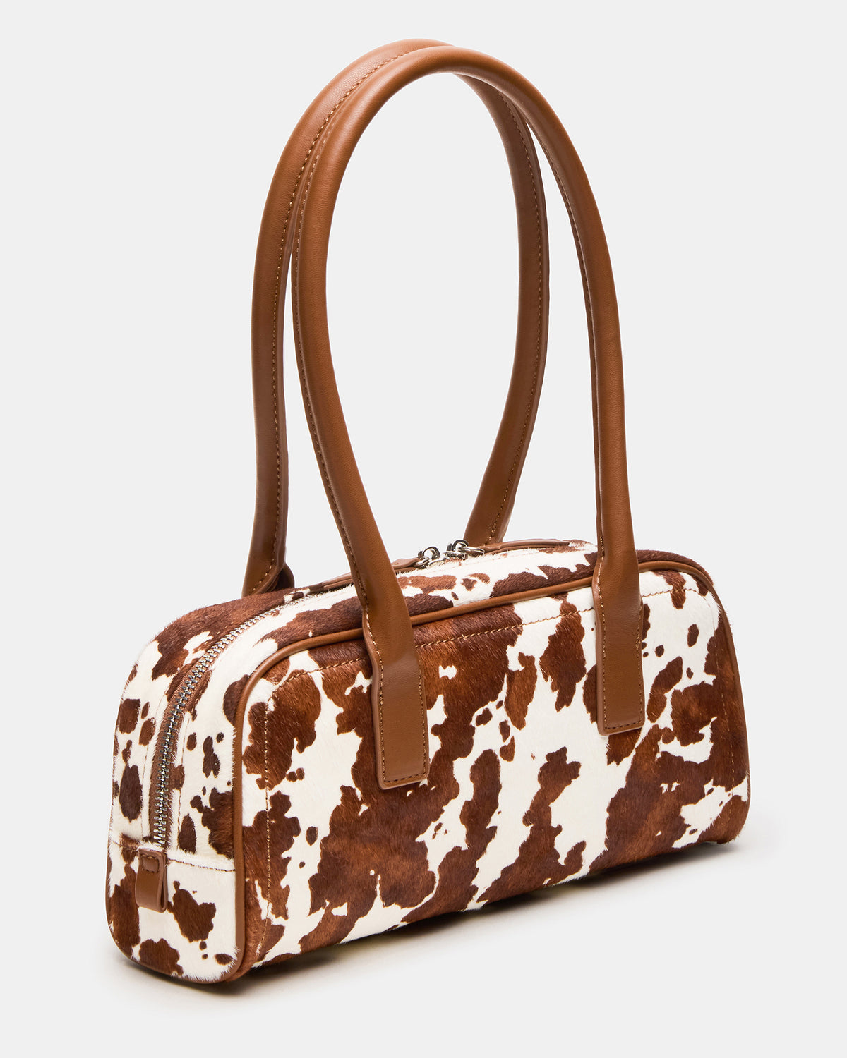 ANISE Bag Brown Cow Print Elongated Shoulder Strap Handbag