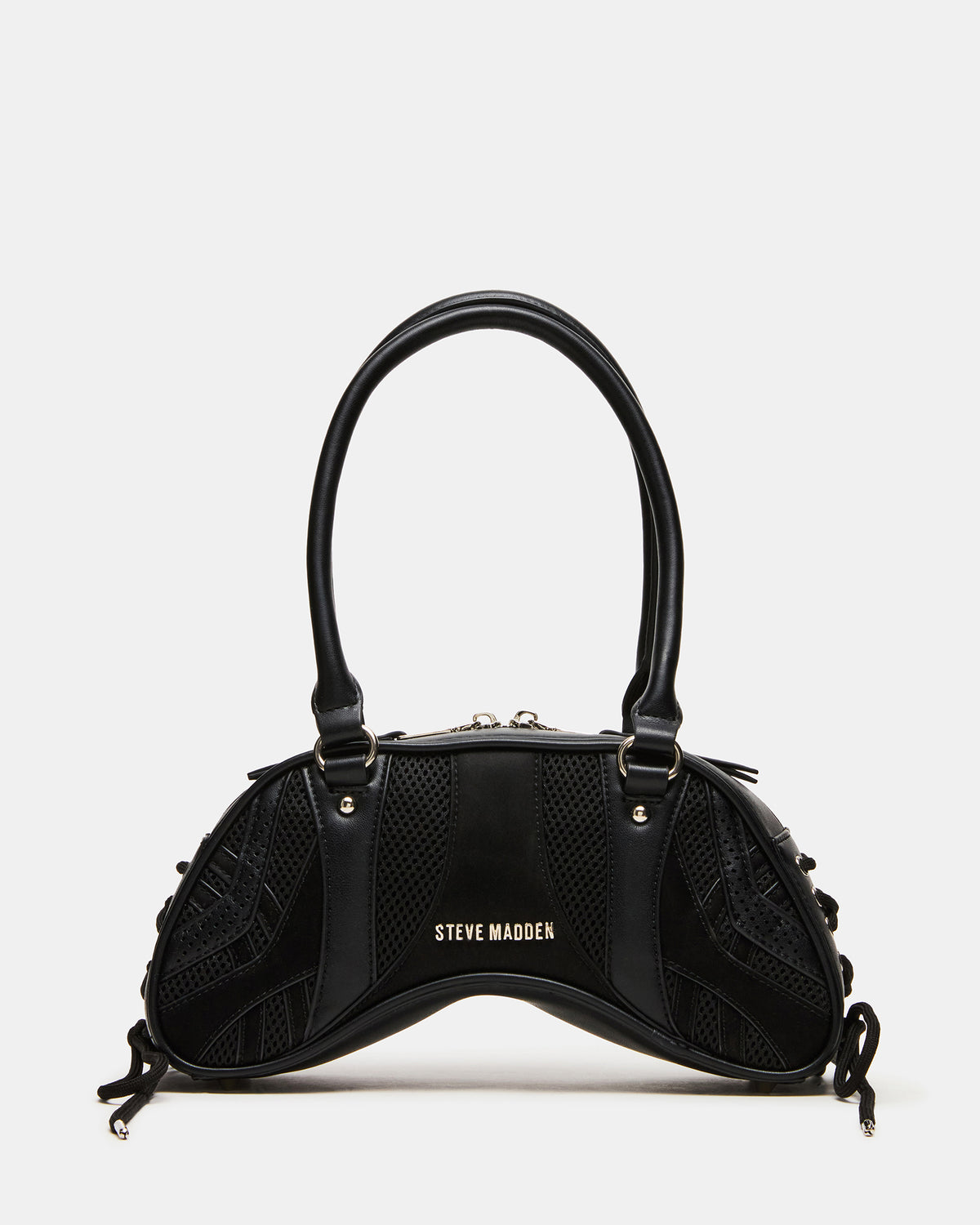 KODY Bag Black Lace-Up Buckle Shoulder Strap Handbag