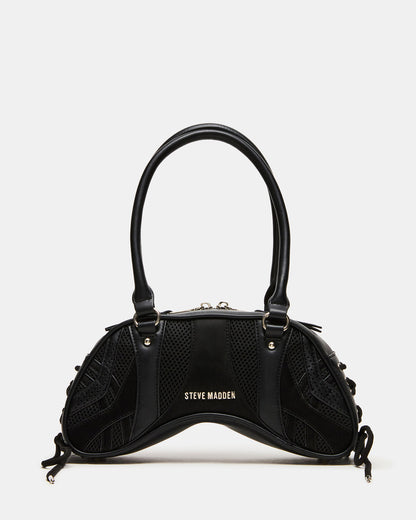 KODY Bag Black Lace-Up Buckle Shoulder Strap Handbag