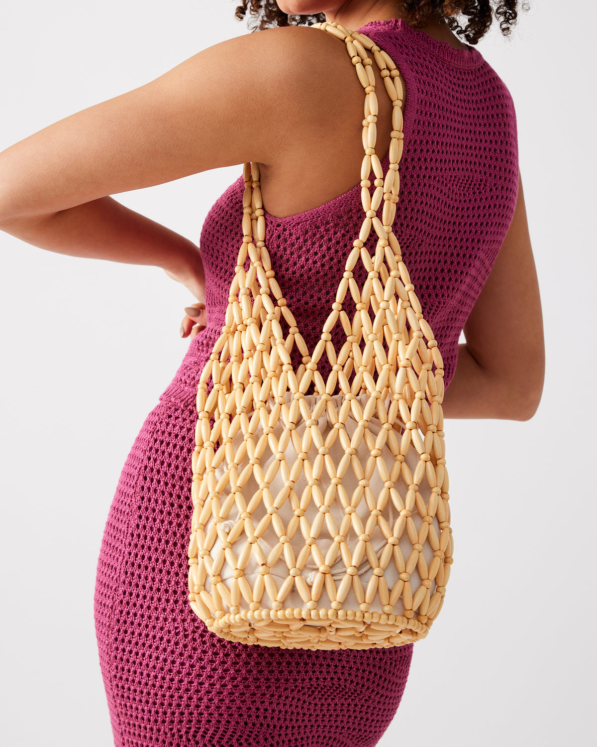 FIJI Natural Women's Beaded Shoulder Bag