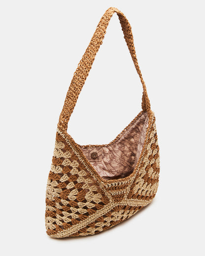 BORA Natural Multi Women's Raffia Hobo Shoulder Bag