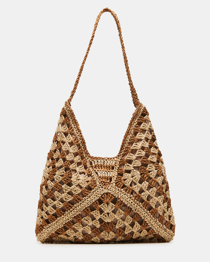 BORA Natural Multi Women's Raffia Hobo Shoulder Bag