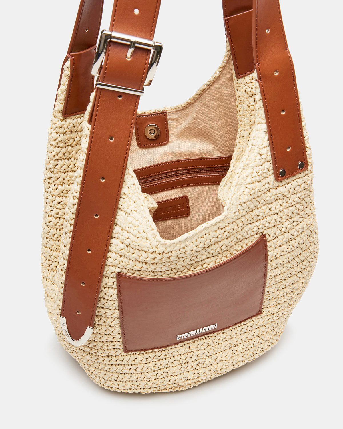 HIPPEE Cognac Multi Women's Belt Tip Buckle Shoulder Strap Bag