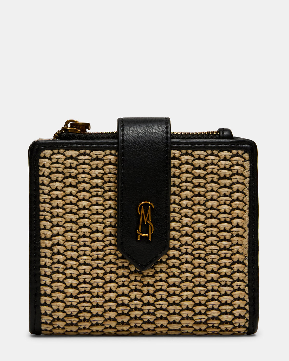 JEM STRAW Black Natural Bifold Wallet