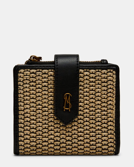 JEM STRAW Black Natural Bifold Wallet