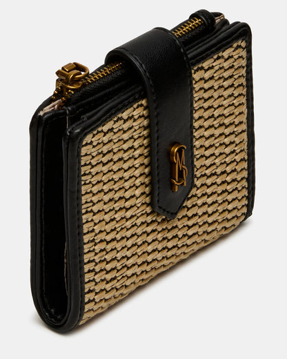 JEM STRAW Black Natural Bifold Wallet