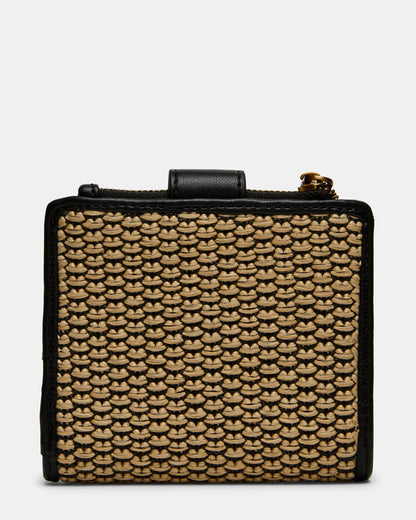 JEM STRAW Black Natural Bifold Wallet