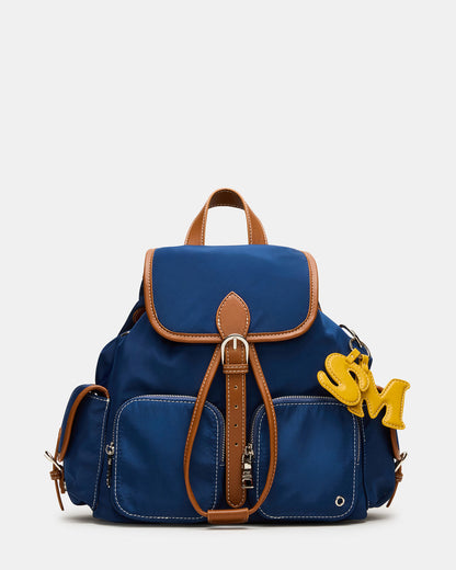 STUDIO Bag Navy Nylon Cargo Pocket Drawstring Women's Backpack Handbag