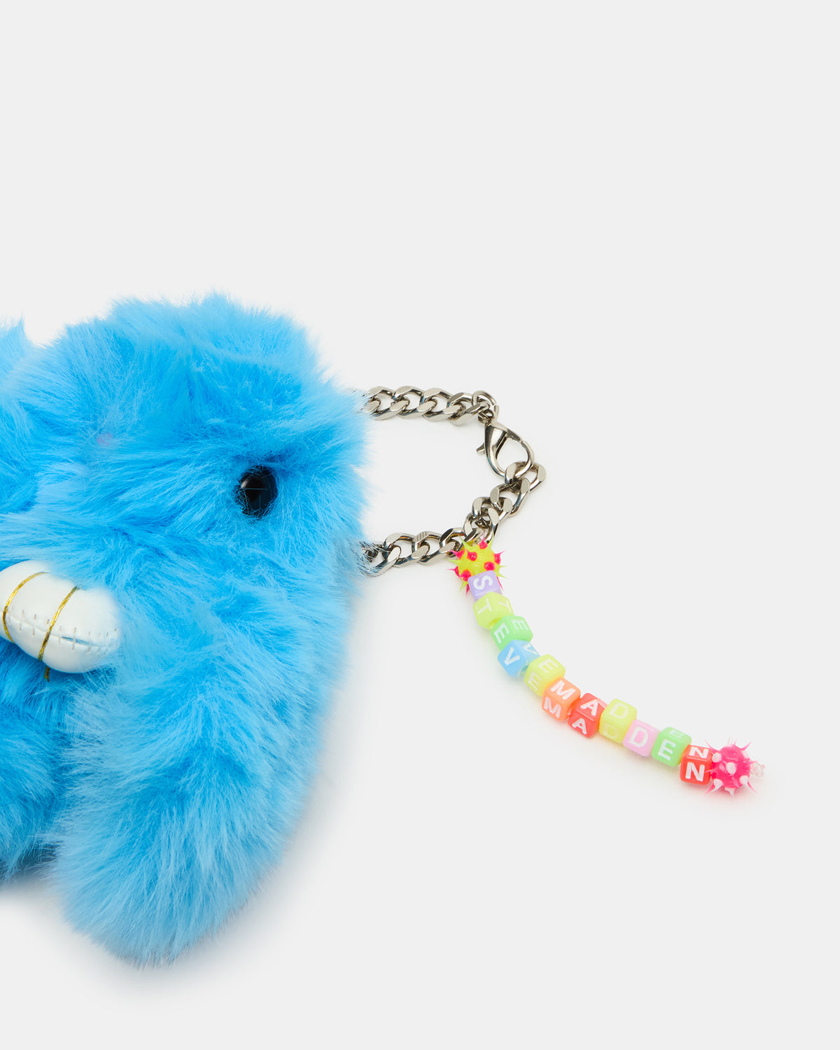 BUNNY BAG CHARM Blue Multi-Colored Alphabet Letter Beaded Plush Bunny Bag Charm