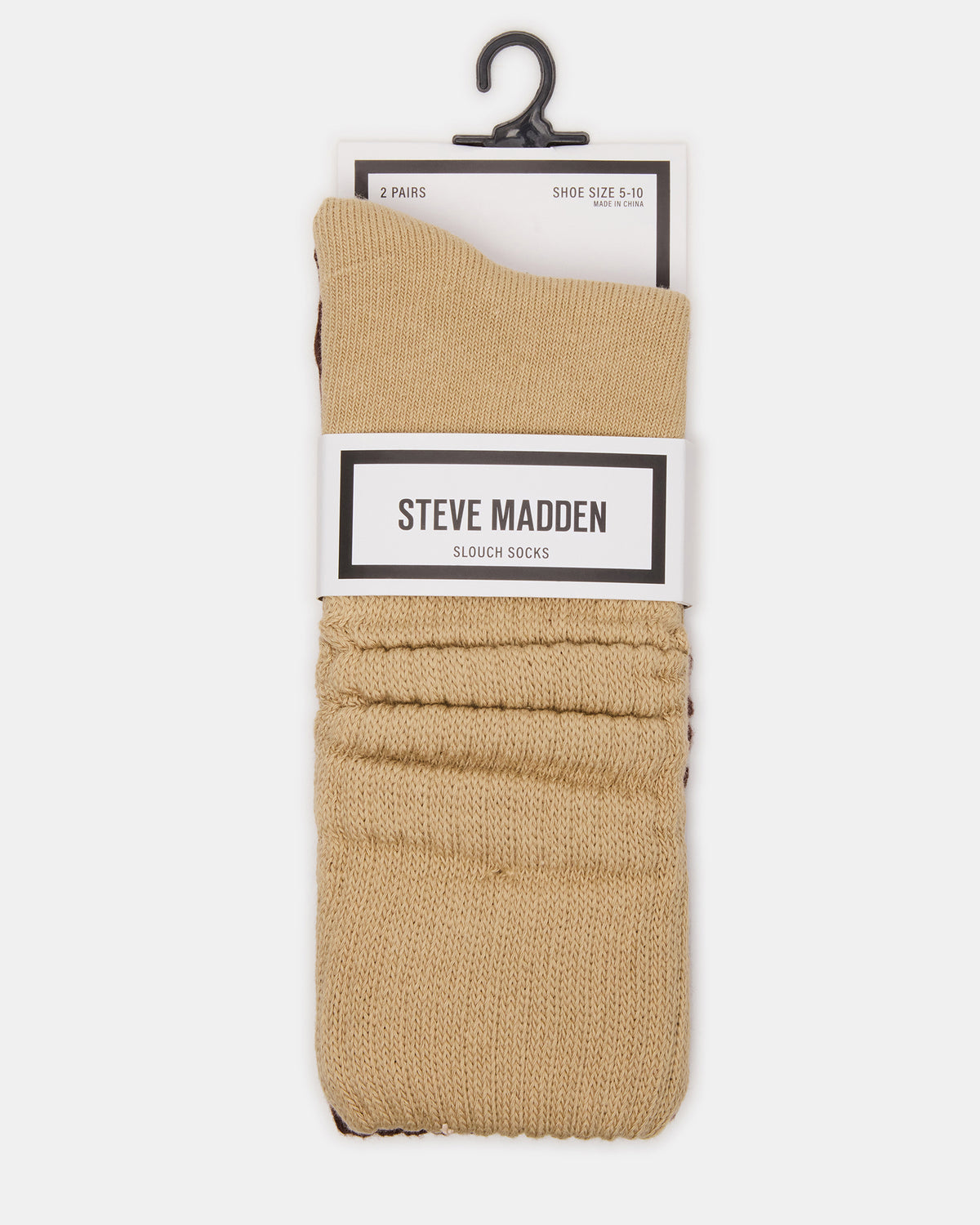 2 PACK RIB SLOUCH SOCKS TAN MULTI Women's Ribbed Quarter Socks