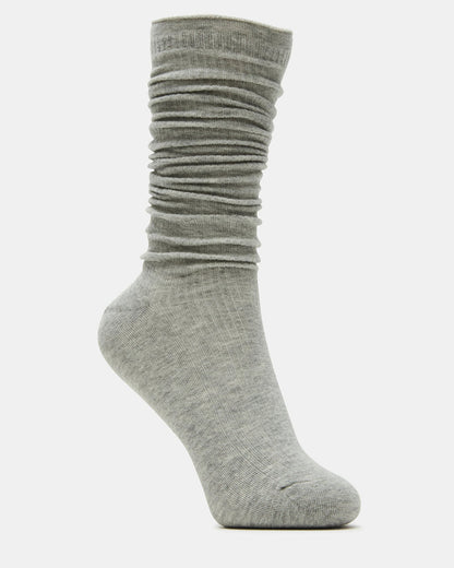SLOUCHY RIB SOCKS OATMEAL HEATHER Scrunch Socks