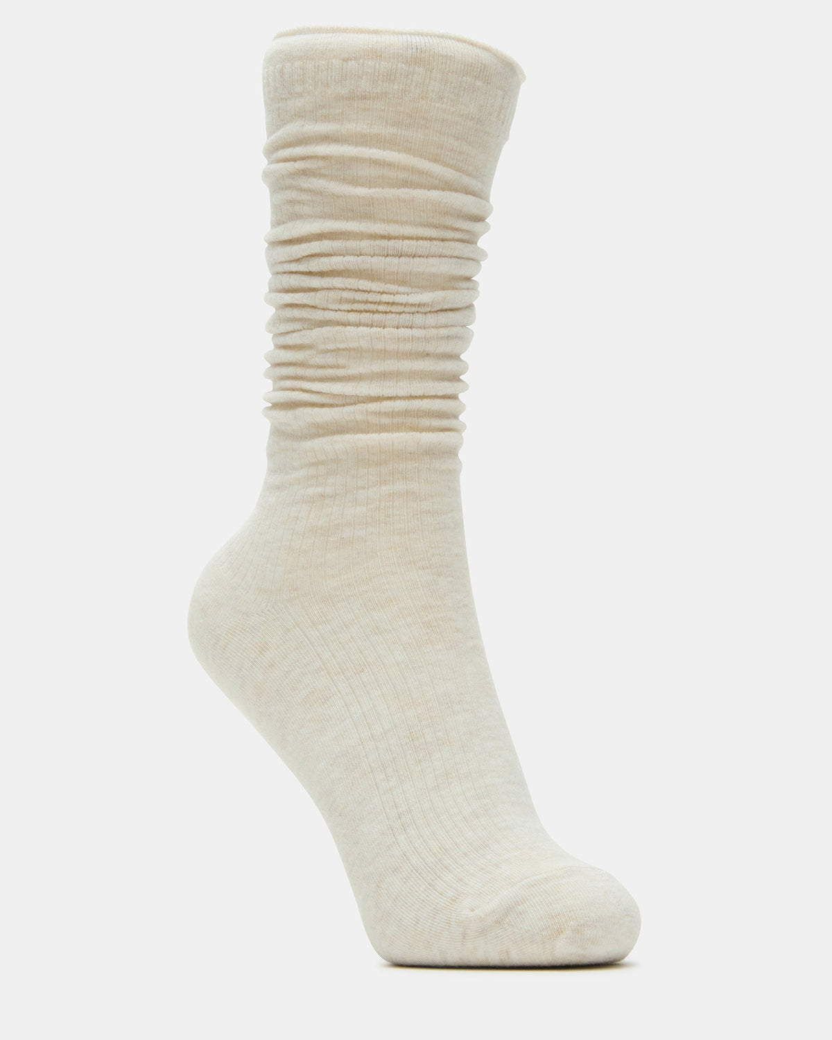 SLOUCHY RIB SOCKS OATMEAL HEATHER Scrunch Socks