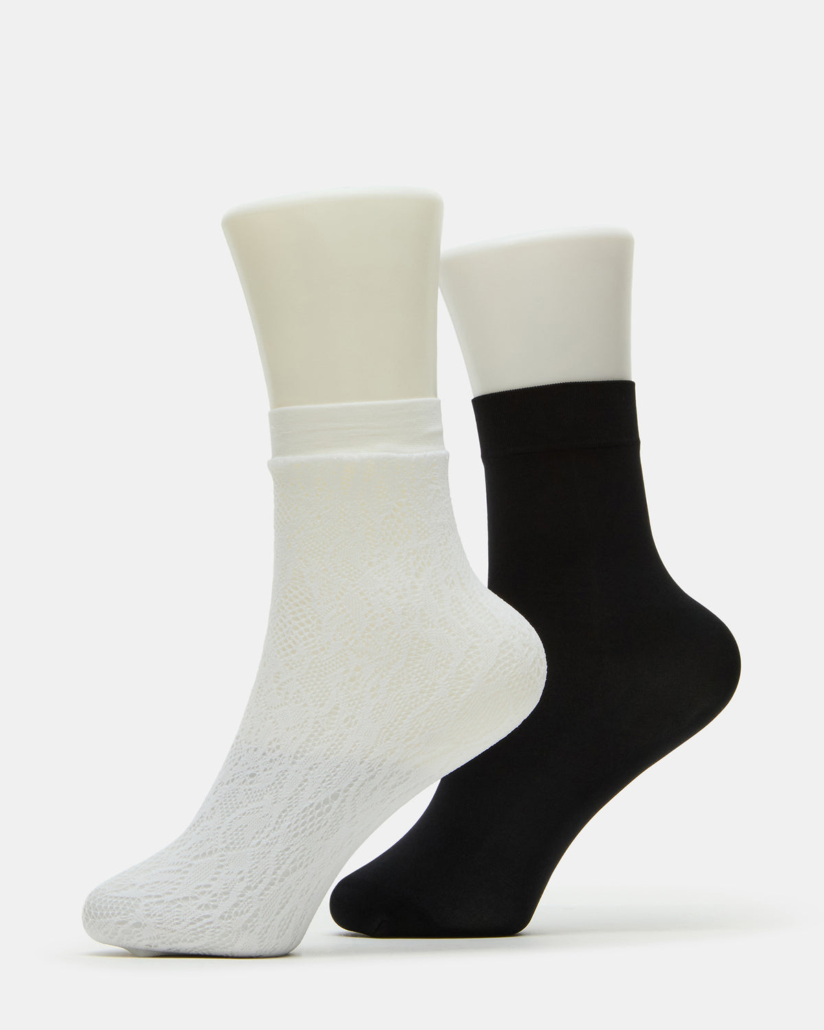 2 Pack Lace Anklet Women's Quarter Socks White