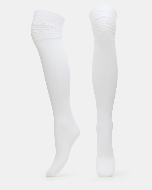 PREPPY White Over-The-Knee Footed Women's Tights