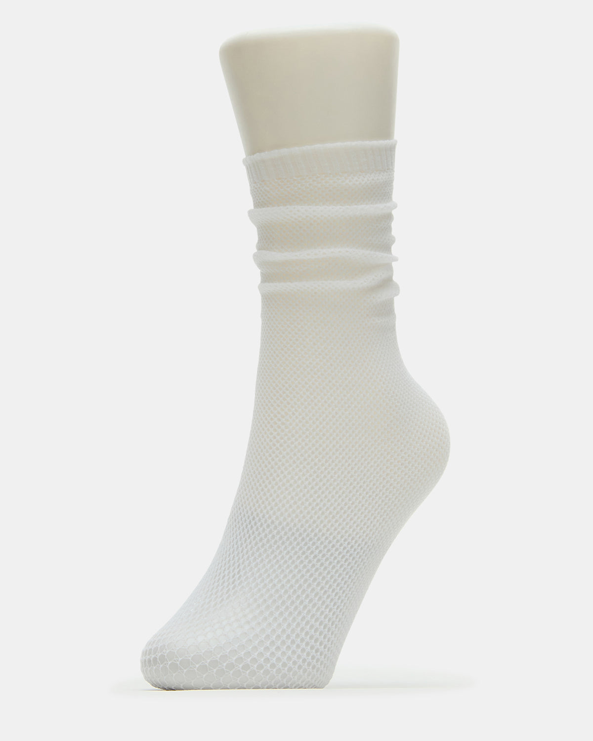 FISHNET SHLOUCHY CREW SOCKS White Women's Quarter Socks