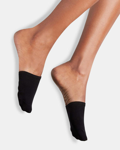 CAP TOE Black/Tan Open Back Shoe Socks