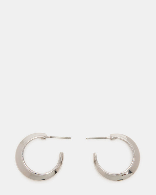 SMALL HOOP EARRINGS SILVER Women's Chubby Small Hoop Earrings
