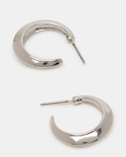 SMALL HOOP EARRINGS SILVER Women's Chubby Small Hoop Earrings