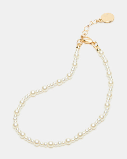 2-PIECE PEARL CHAIN ANKLET SET Women's Embellished Chain Anklet set