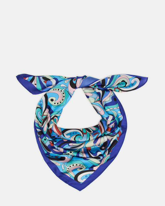 BLUE PRINTED SCARF Women's Resort Scarf