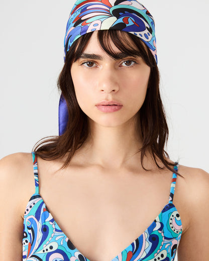 BLUE PRINTED SCARF Women's Resort Scarf