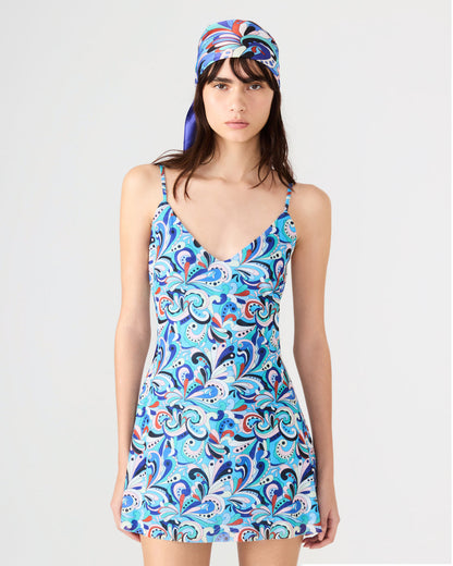 BLUE PRINTED SCARF Women's Resort Scarf