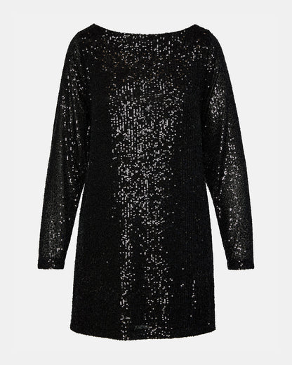 GINGER Dress Black | Women's Long-Sleeved Sequin Mini Dress