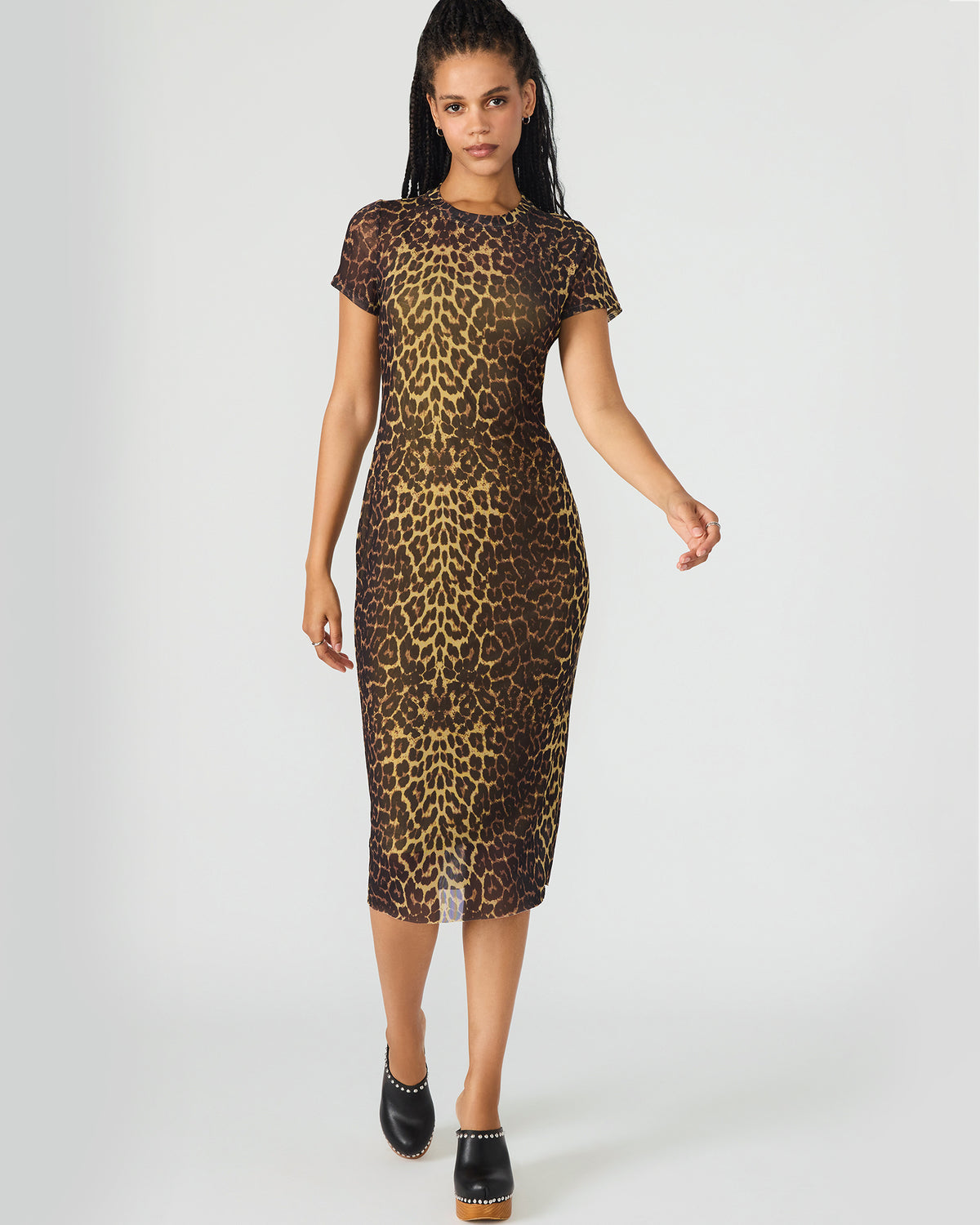 HAILEE Hot Sports Print Mesh Short-Sleeved Bodycon Women's Dress