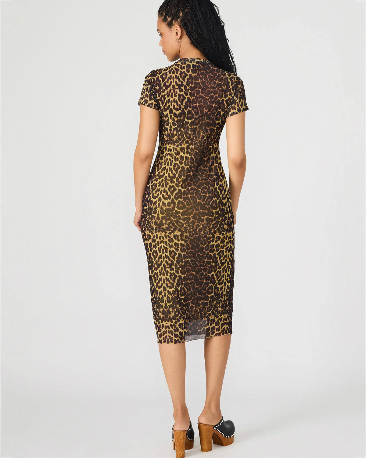 HAILEE Hot Sports Print Mesh Short-Sleeved Bodycon Women's Dress