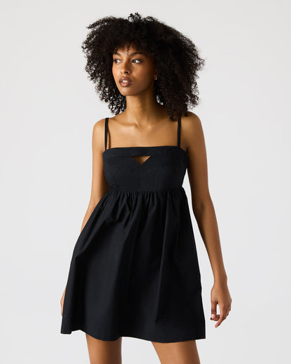 MEADOW Black Mini Cut-Out Flowy Dress
