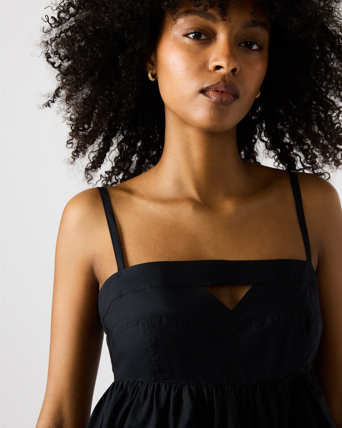 MEADOW Black Mini Cut-Out Flowy Dress