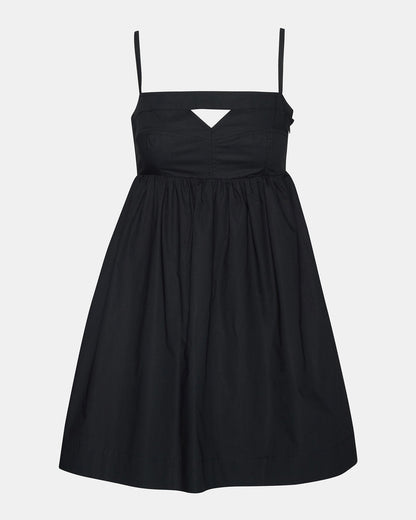 MEADOW Black Mini Cut-Out Flowy Dress