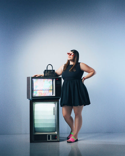 PALERMO Black Women's Mini Bubble-Hem Dress