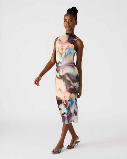 SIDRA Multi Women's Sleeveless Tie-Dye Midi Dress